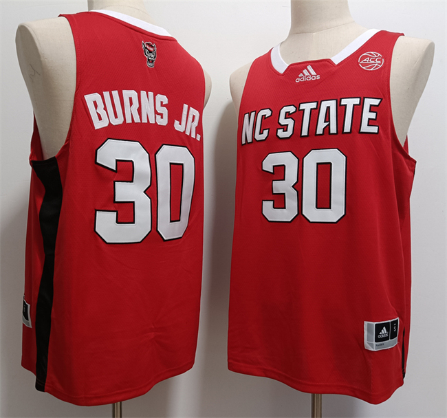 Men's North Carolina #30 DJ Burns Jr. Red Stitched Football Jersey